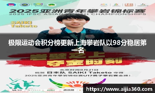 极限运动会积分榜更新上海攀岩队以98分稳居第一名